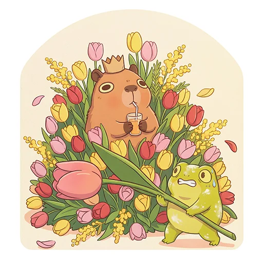 💐 Стикер «Capybara Comics» для Telegram
