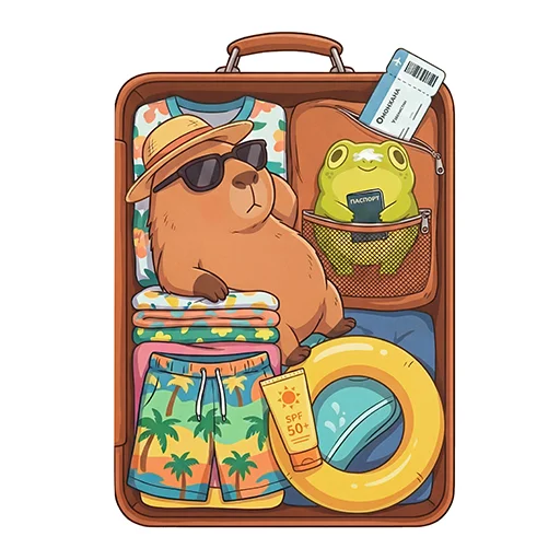 🧳 Стикер «Capybara Comics» для Telegram