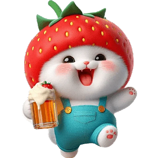 🍺 Стикер «Клубничный мяу» для Telegram