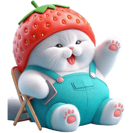 😛 Стикер «Клубничный мяу» для Telegram