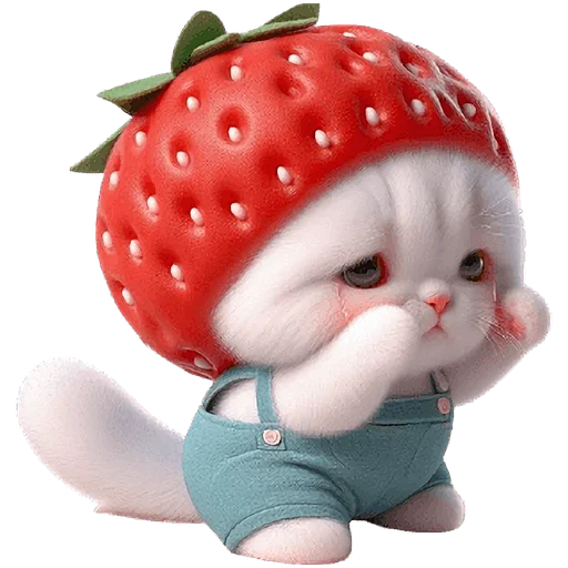 😢 Стикер «Клубничный мяу» для Telegram