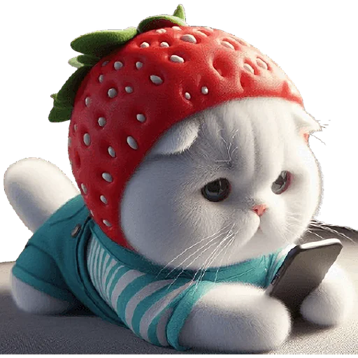 📱 Стикер «Клубничный мяу» для Telegram