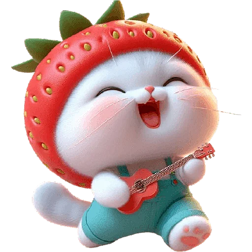 🎸 Стикер «Клубничный мяу» для Telegram