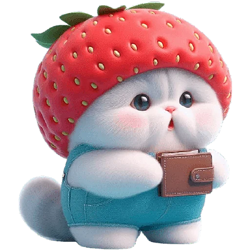 🤑 Стикер «Клубничный мяу» для Telegram