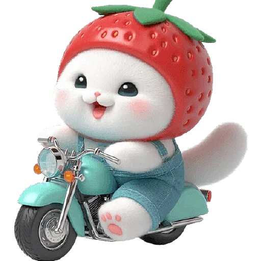 🏍 Стикер «Клубничный мяу» для Telegram