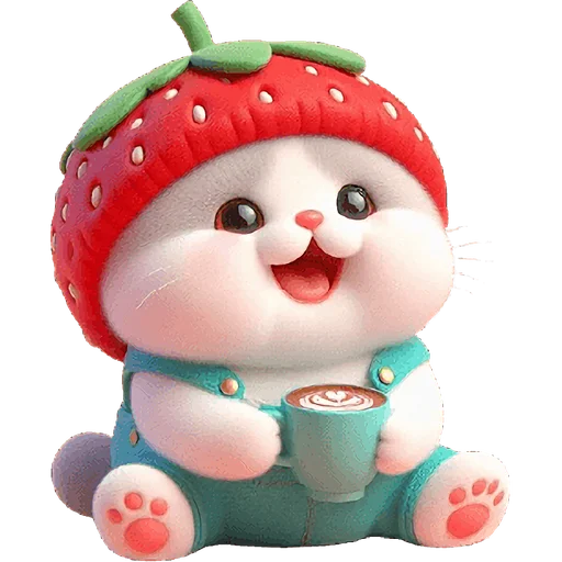 ☕️ Стикер «Клубничный мяу» для Telegram