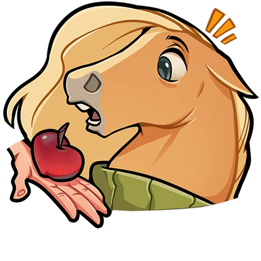 🍎 Стикер «Лошадка Карамелька Без Текста» для Telegram