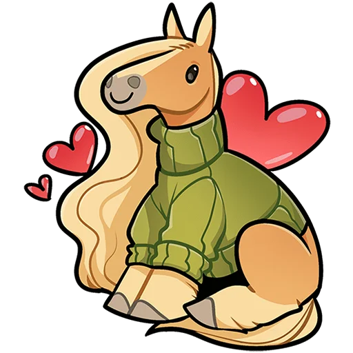 🥰 Стикер «Лошадка Карамелька Без Текста» для Telegram