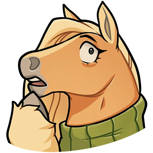 🤔 Стикер «Лошадка Карамелька Без Текста» для Telegram