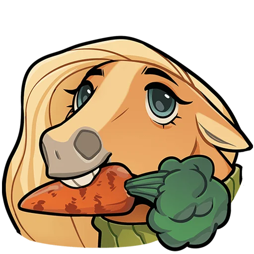 🥕 Стикер «Лошадка Карамелька Без Текста» для Telegram