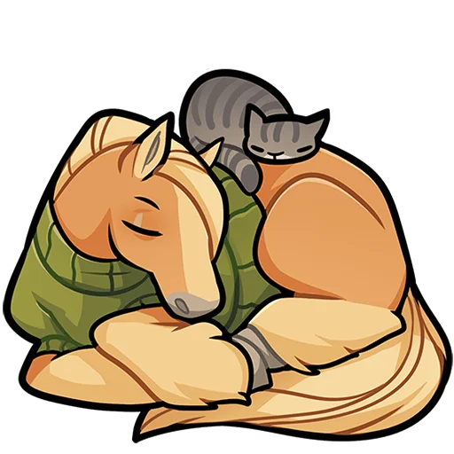 😴 Стикер «Лошадка Карамелька Без Текста» для Telegram