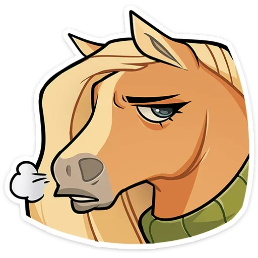 😮‍💨 Стикер «Лошадка Карамелька» для Telegram