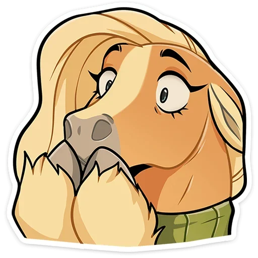 😱 Стикер «Лошадка Карамелька» для Telegram