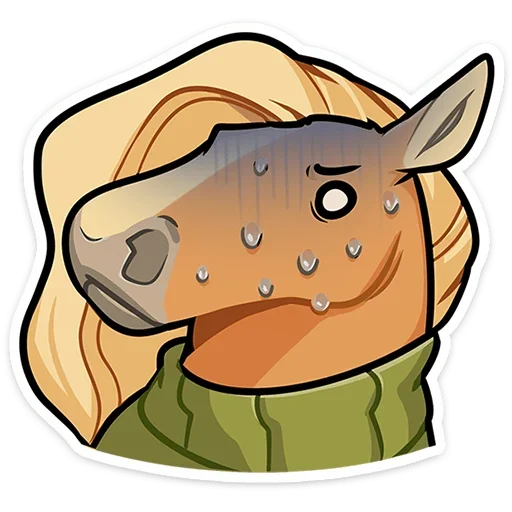 😰 Стикер «Лошадка Карамелька» для Telegram