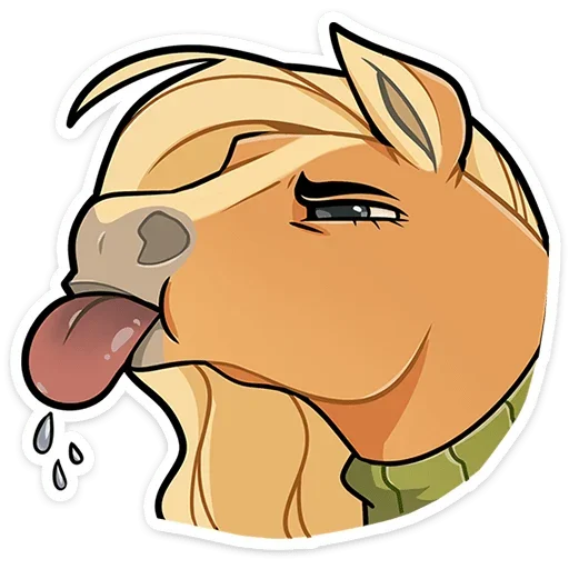 😛 Стикер «Лошадка Карамелька» для Telegram