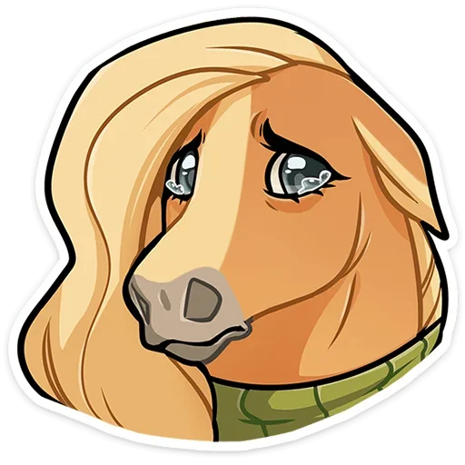 🥺 Стикер «Лошадка Карамелька» для Telegram