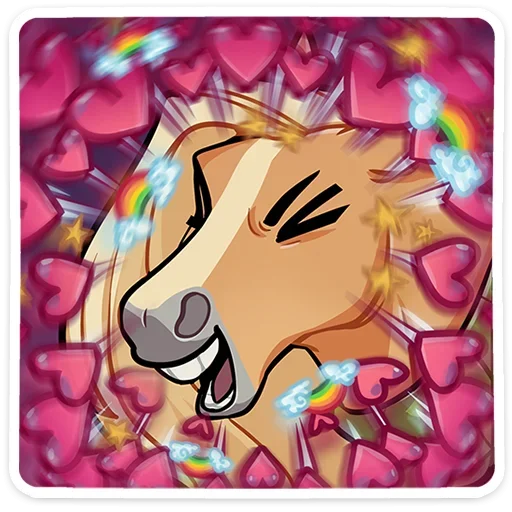 🥰 Стикер «Лошадка Карамелька» для Telegram
