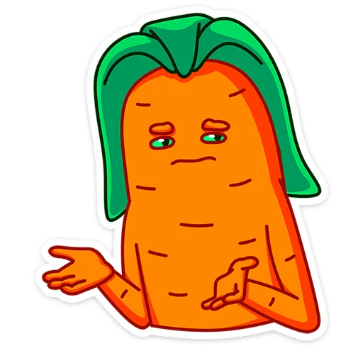 🤷‍♂ Стикер «Морквоша - без ГМО и кринжа» для Telegram