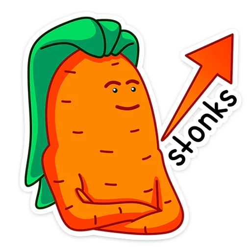 📈 Стикер «Морквоша - без ГМО и кринжа» для Telegram