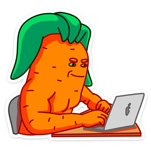 💻 Стикер «Морквоша - без ГМО и кринжа» для Telegram