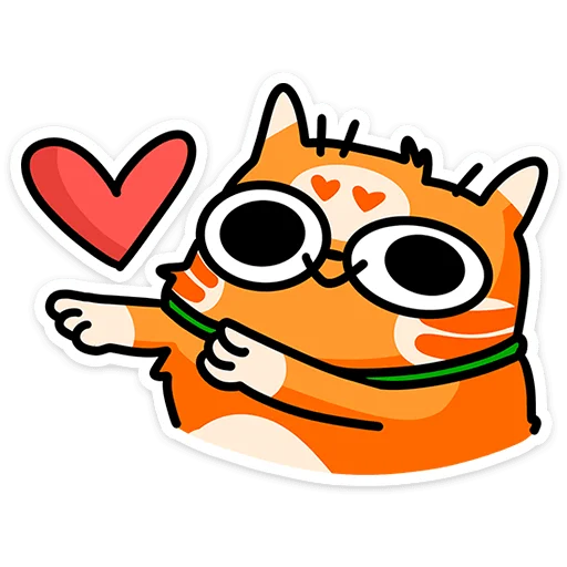 ❤️ Стикер «Рыжий кот Кешбэкс» для Telegram