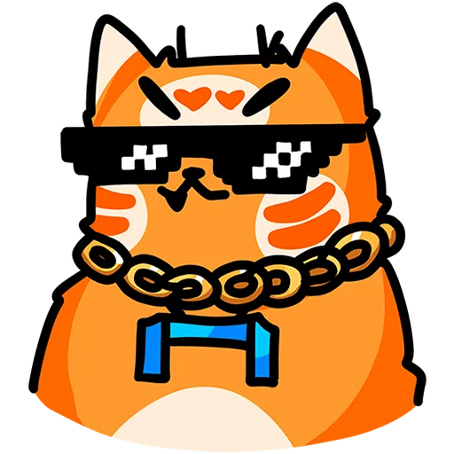 😎 Стикер «Рыжий кот Кешбэкс Без Текста» для Telegram