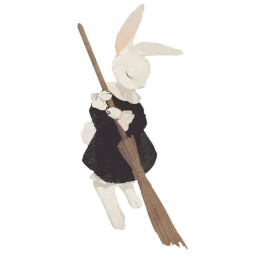 🧹 Стикер «Cat and Rabbit in Wonderland» для Telegram