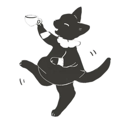 ☕️ Стикер «Cat and Rabbit in Wonderland» для Telegram