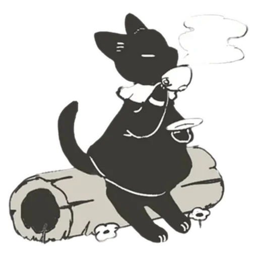 ☕️ Стикер «Cat and Rabbit in Wonderland» для Telegram