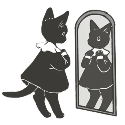🪞 Стикер «Cat and Rabbit in Wonderland» для Telegram
