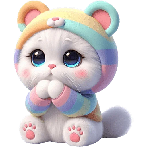 🥺 Стикер «Радужный мяу мишка» для Telegram