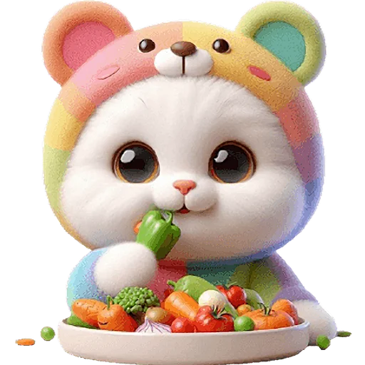 😋 Стикер «Радужный мяу мишка» для Telegram