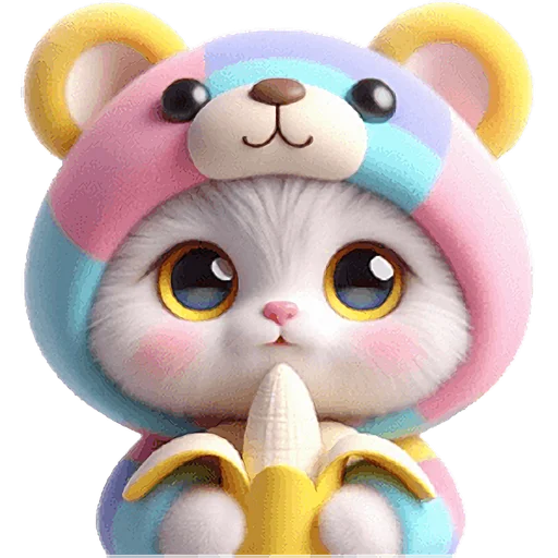 🍌 Стикер «Радужный мяу мишка» для Telegram