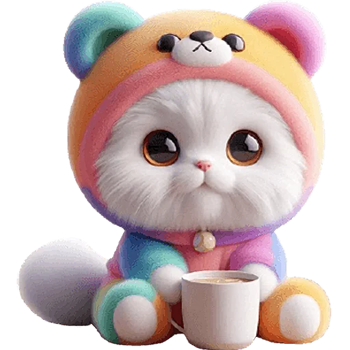 ☕️ Стикер «Радужный мяу мишка» для Telegram