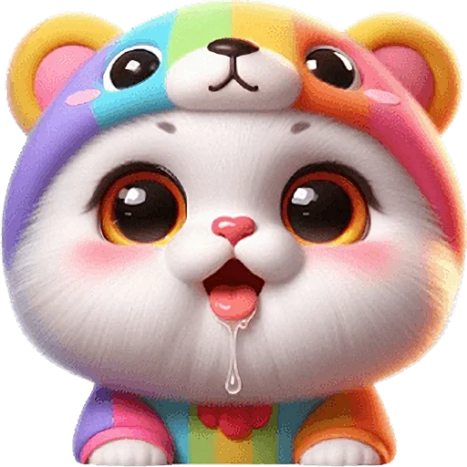 😋 Стикер «Радужный мяу мишка» для Telegram