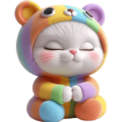 😇 Стикер «Радужный мяу мишка» для Telegram