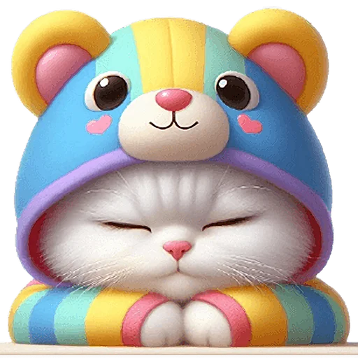 😴 Стикер «Радужный мяу мишка» для Telegram