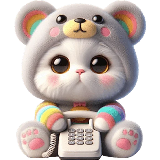 ☎️ Стикер «Радужный мяу мишка» для Telegram