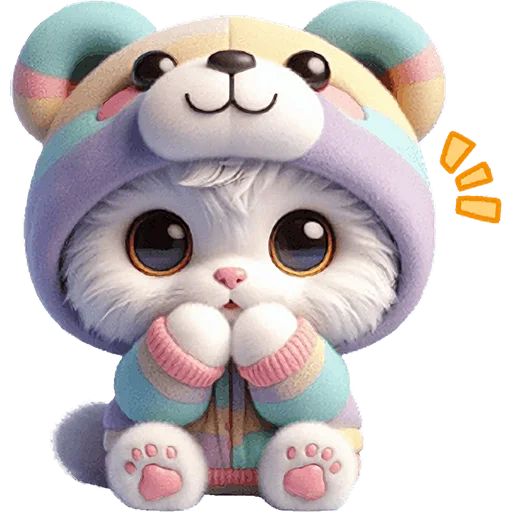 🫢 Стикер «Радужный мяу мишка» для Telegram