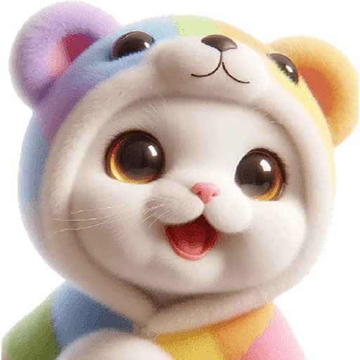 Стикерпак Радужный мяу мишка для Telegram