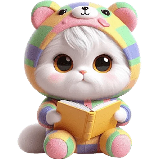 📚 Стикер «Радужный мяу мишка» для Telegram