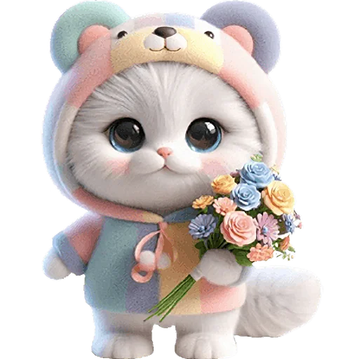 💐 Стикер «Радужный мяу мишка» для Telegram
