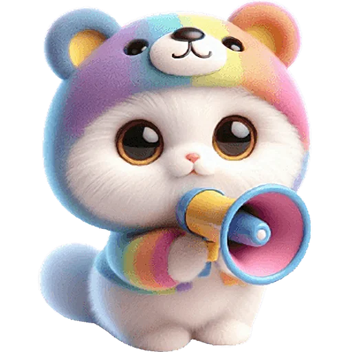 📣 Стикер «Радужный мяу мишка» для Telegram