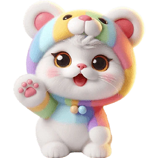 👋 Стикер «Радужный мяу мишка» для Telegram