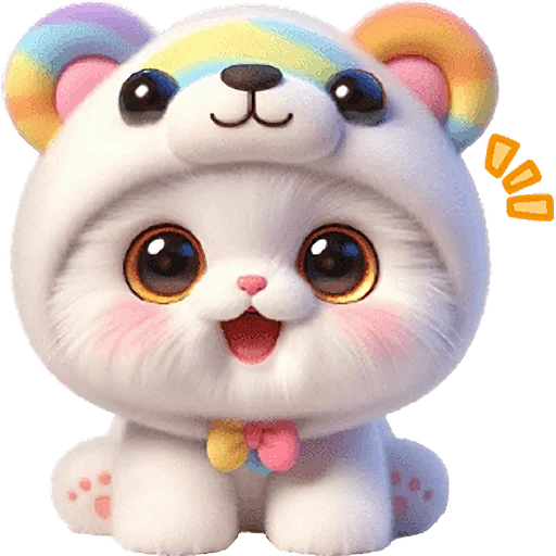 😃 Стикер «Радужный мяу мишка» для Telegram