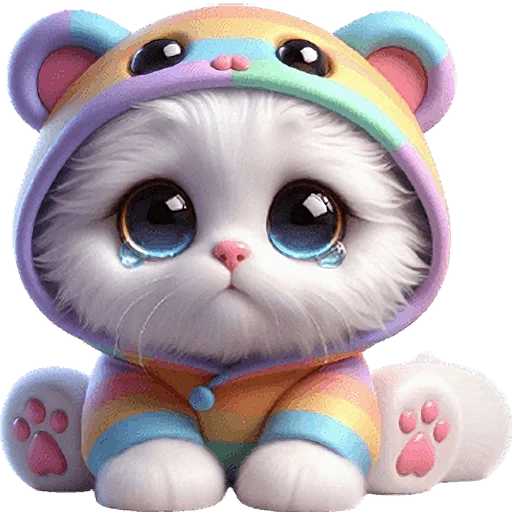 😢 Стикер «Радужный мяу мишка» для Telegram