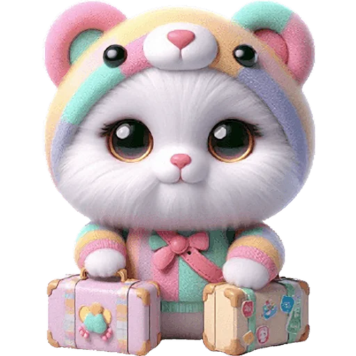 🧳 Стикер «Радужный мяу мишка» для Telegram