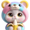 🍌 Эмодзи «Радужный мяу мишка» для Telegram