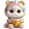 📚 Эмодзи «Радужный мяу мишка» для Telegram