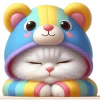😴 Эмодзи «Радужный мяу мишка» для Telegram